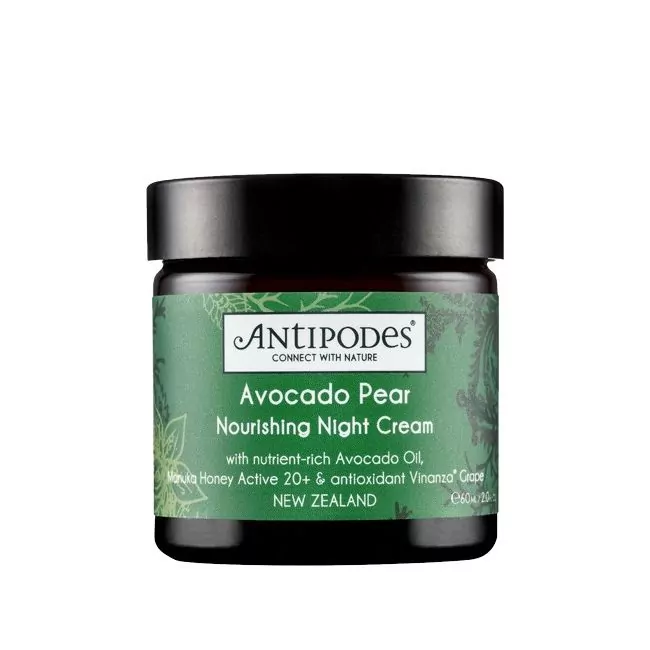 Crème de nuit bio régénérante avocado pear Antipodes pack