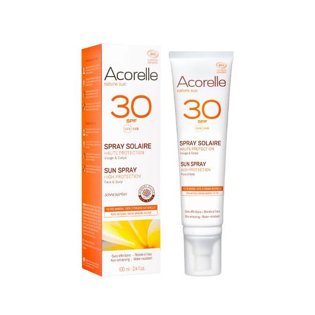 Crème solaire bio en spray SPF 30 Accorelle