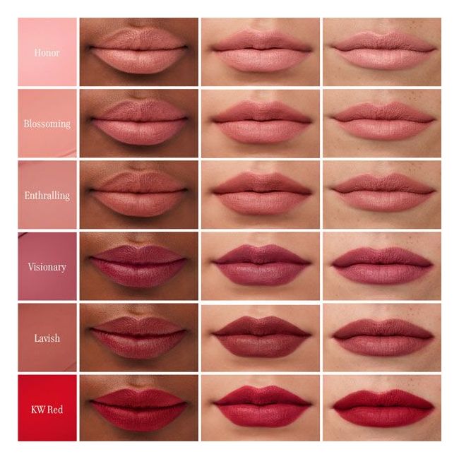 Kjaer Weis Organic Matte Liquid Lipstick lips swatches