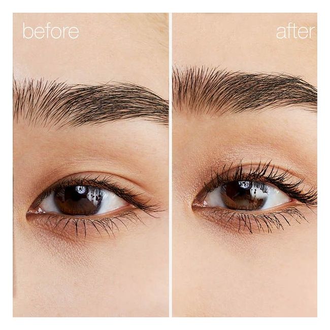 RMS Straight Up volume mascara model before after