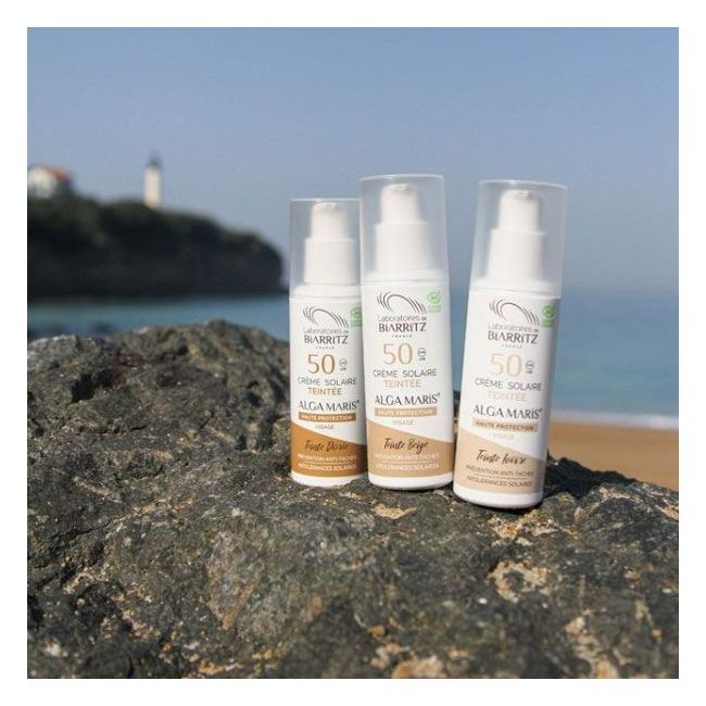 Laboratoires de Biarritz's Alga Maris Tinted SPF 50 Organic Face Sunscreen Beach