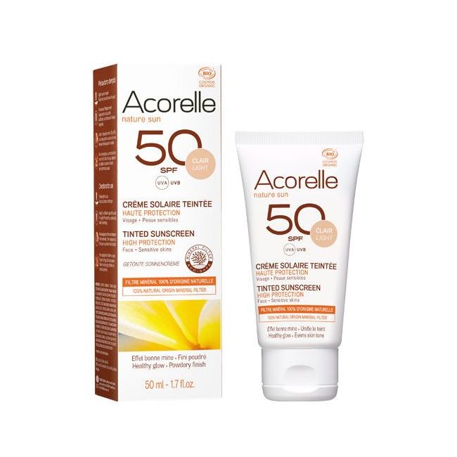 Creme Solaire Teintée SPF 50 Acorelle Packaging