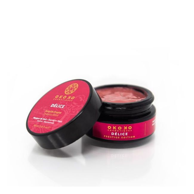 Okoko's New Dragon's blood + Retinol overnight mask Délice Natural face mask Texture