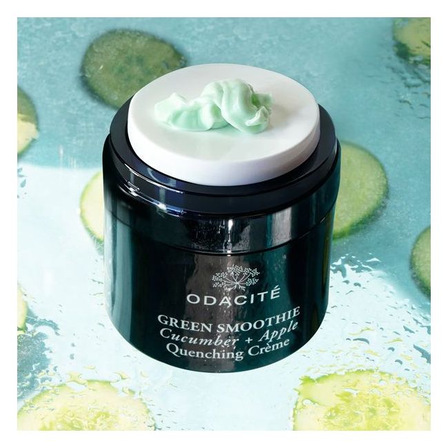 Crème hydratante visage Désaltérante Green Smoothie Odacité Lifestyle texture