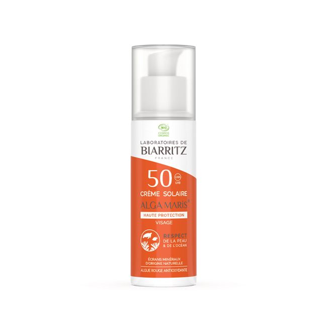 Crème Solaire Bio Visage SPF 50 Alga Maris Laboratoires de Biarritz