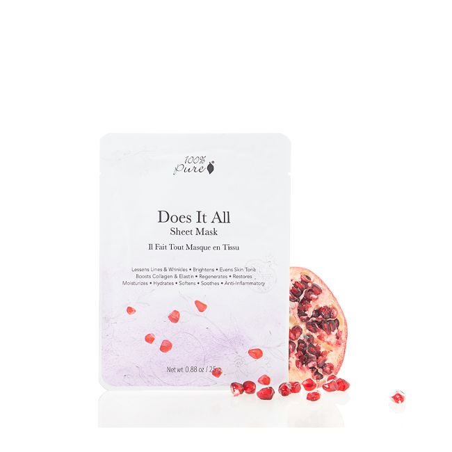 100% Pure's Does It All Sheet face mask Lifestyle