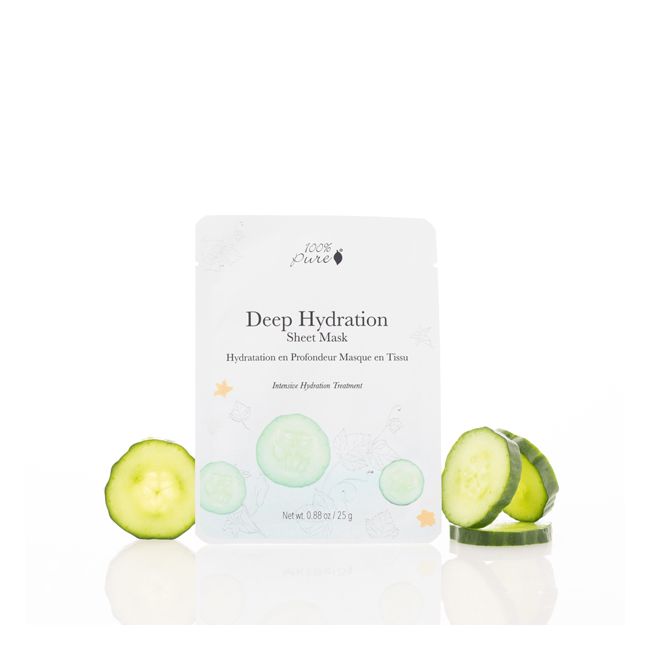 100% Pure's Deep Hydration Sheet face mask Lifestyle