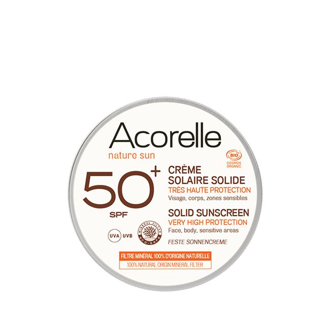 Crème solaire minérale solide SPF 50+ Acorelle