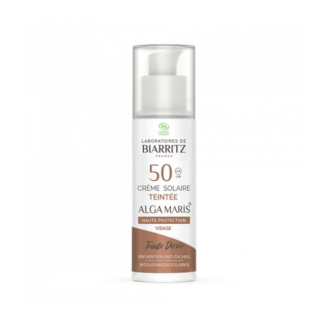 Laboratoires de Biarritz's Alga Maris Dorée Tinted SPF 50 Organic Face Sunscreen