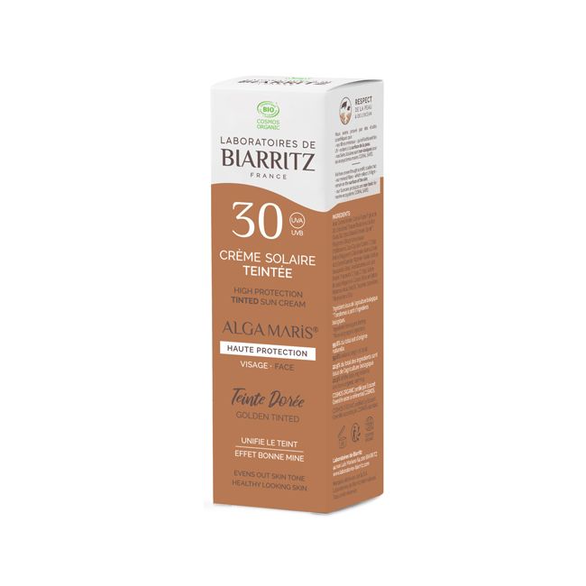 Crème Solaire Teintée SPF 30 Alga Maris Laboratoires de Biarritz Packaging