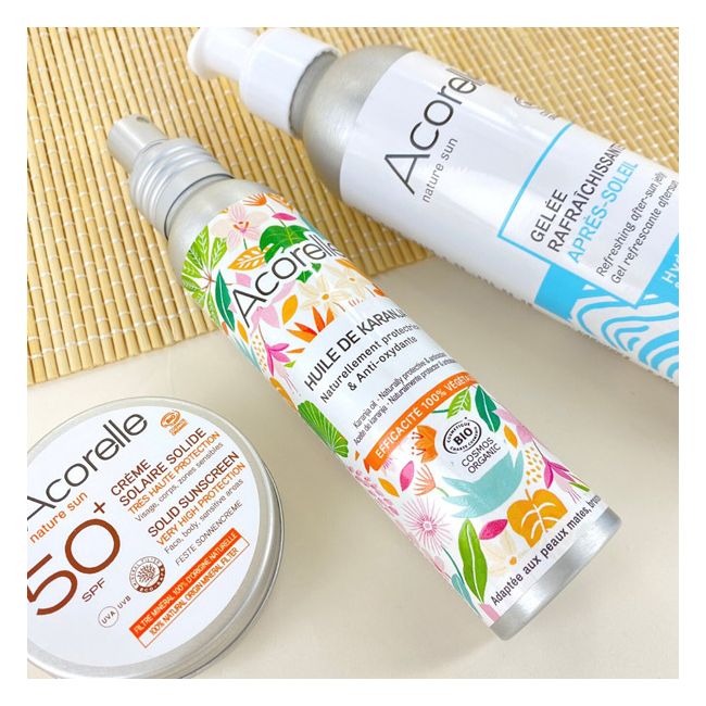 Acorelle's Solid SPF 50+ Mineral sunscreen Lifestyle