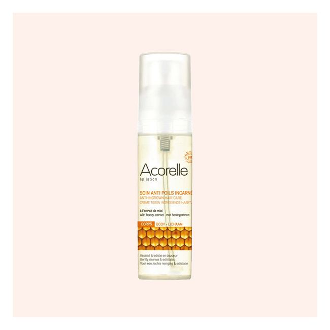 Soin exfoliant anti poils incarnés doux bio Acorelle Pack