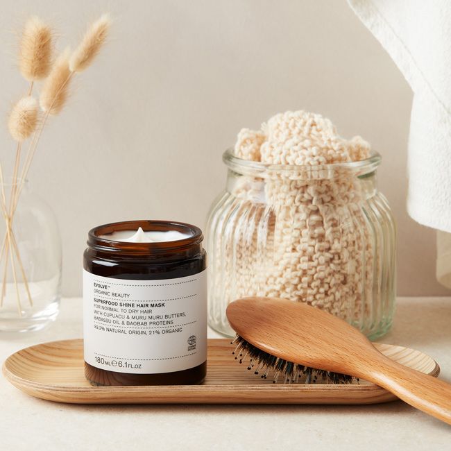 Masque naturel cheveux Brillance Superfood Evolve Beauty Lifestyle