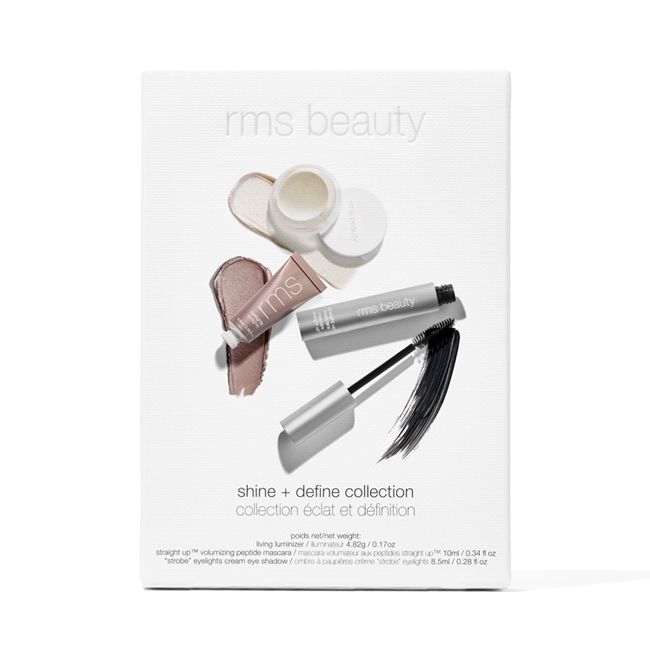 RMS Beauty's Holiday Collection Shine + Define Set Natural makeup box Packaging