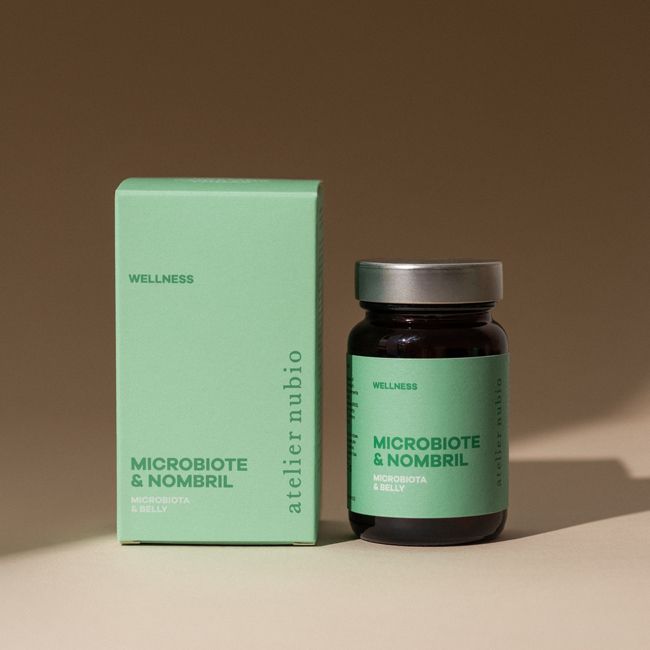 Atelier Nubio's Microbiota and Navel Probiotic food supplement Packaging