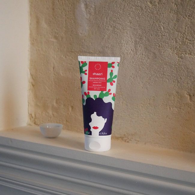 Shaeri's Nourishing Prickly Pear shampoo packaging