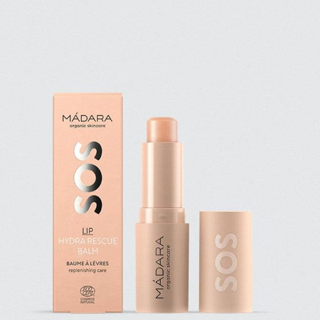 Madara's SOS Organic lip balm packaging