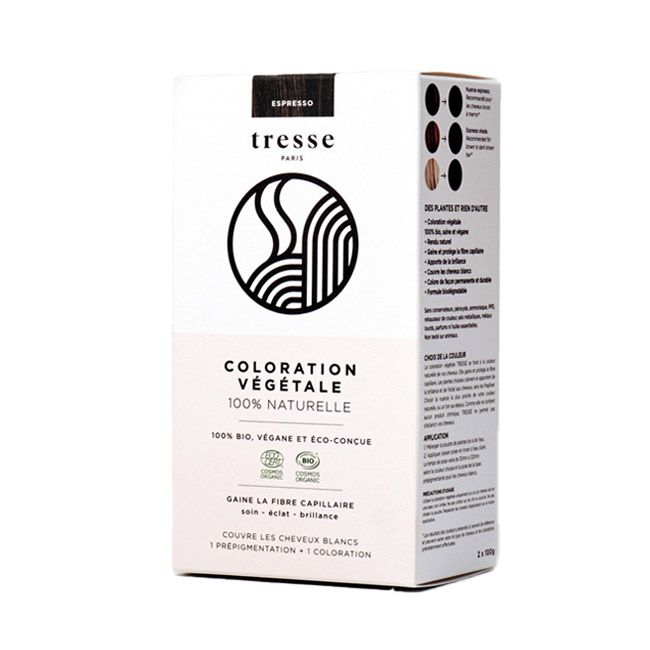 Natural organic vegetable coloring intense black Tresse