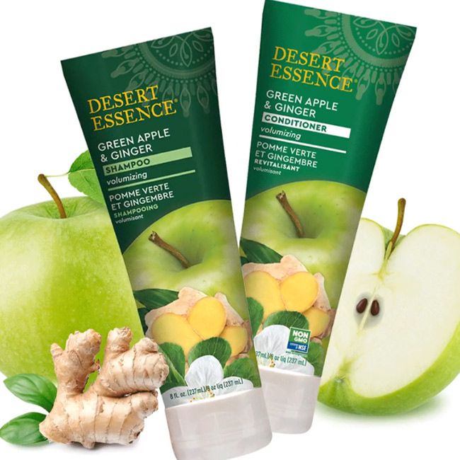 Desert Essence Green Apple and Ginger Fine Hair Volume Shampoo lifestyle