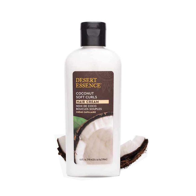 Desert Essence coconut soft curl hair cream package