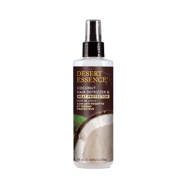 Desert Essence anti-frizz and thermo-protective hair spray with coconut