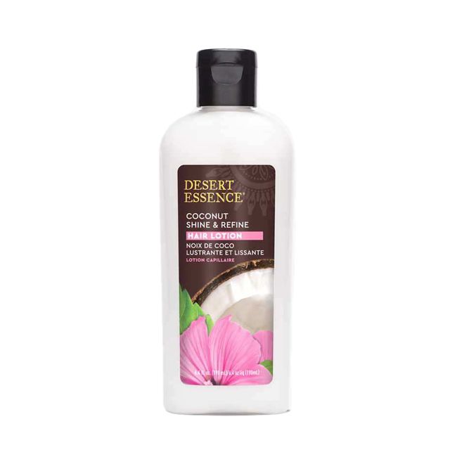 Desert Essence lustrous and smoothing hair lotion with coconut