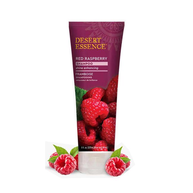 Desert Essence natural organic shampoo with raspberry lifestyle