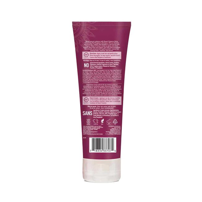 Desert Essence natural organic shampoo with raspberry pack