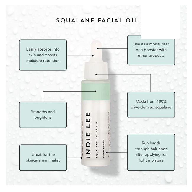 Huile visage de squalane Indie Lee lifestyle