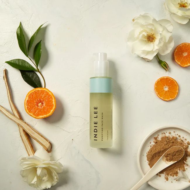 Indie Lee purifying natural face wash lifestyle