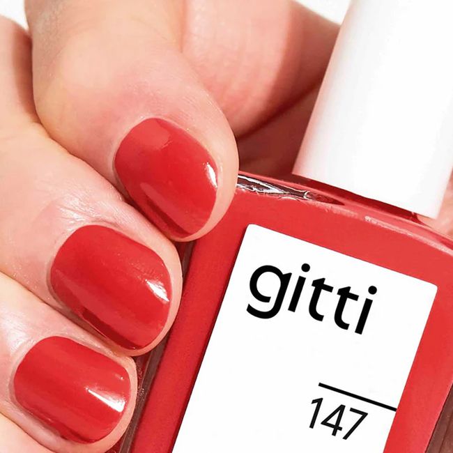 Gitti Real Red plant-based nail polish lifestyle