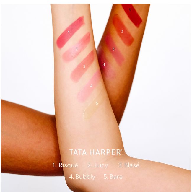 Tata Harper's tinted lip balm cream swatch