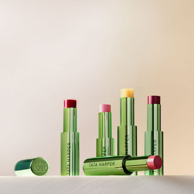 Tata Harper's tinted lip balm cream lifestyle