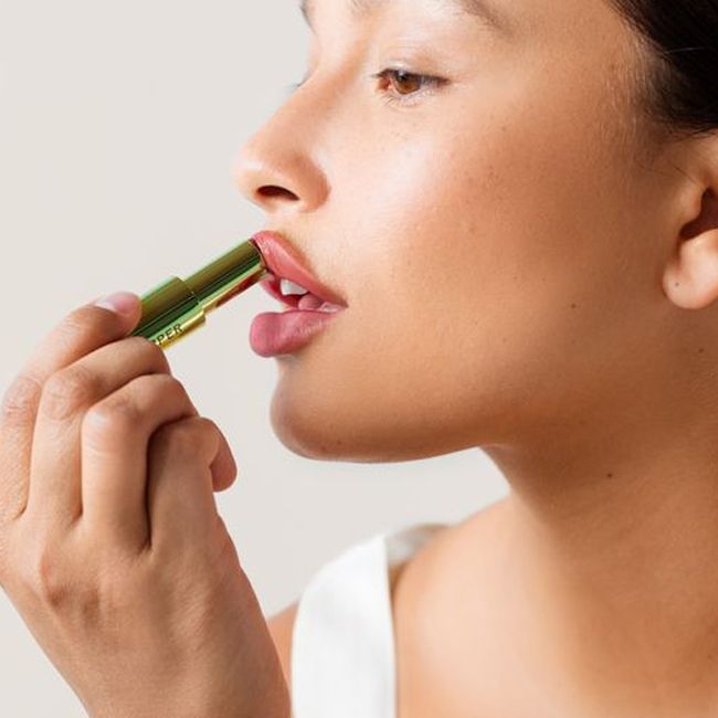 Tata Harper's Risqué tinted lip balm cream model