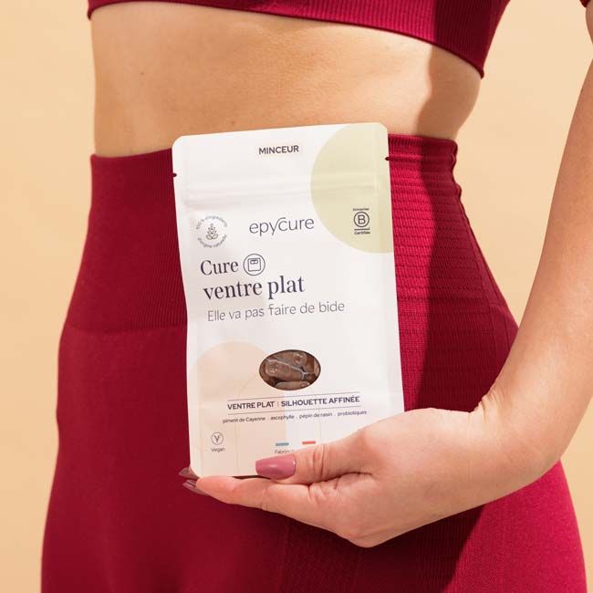 Complément alimentaire ventre plat cure gélule Epycure mannequin