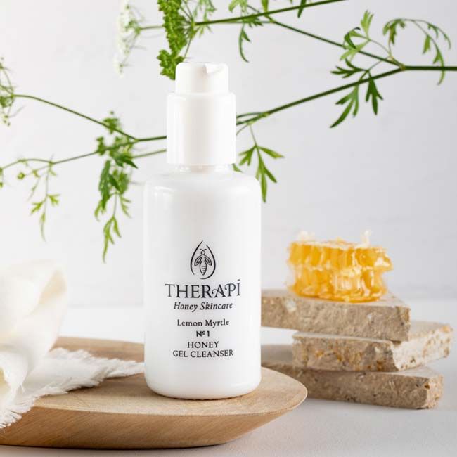 Therapi's Lemon myrtle purifying honey gel cleanser lifestyle