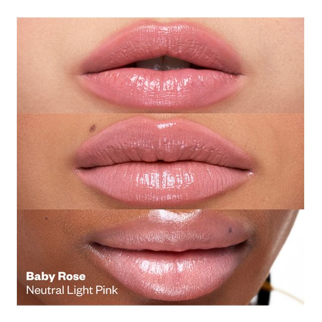 Kosas' Wet Stick baby rose tinted lip balm models