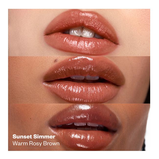 Kosas' Wet Stick sunset simmer tinted lip balm models