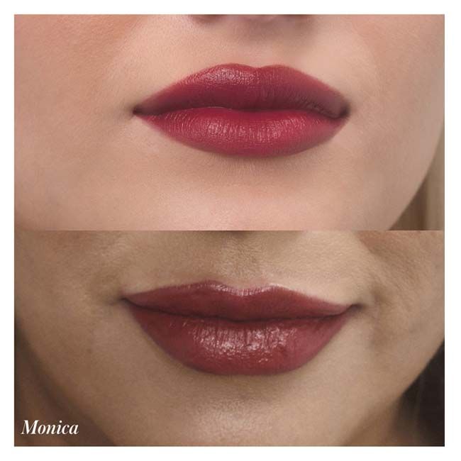 RMS Beauty Natural lipstick Legendary Stick serum Monica model