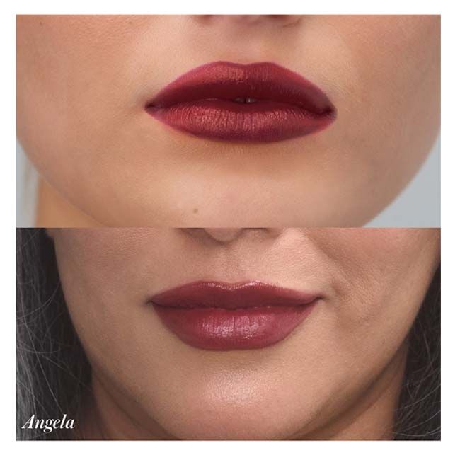 RMS Beauty Natural lipstick Legendary Stick serum Angela model