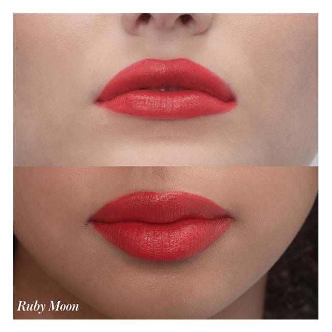 RMS Beauty Natural lipstick Legendary Stick serum Ruby Moon model
