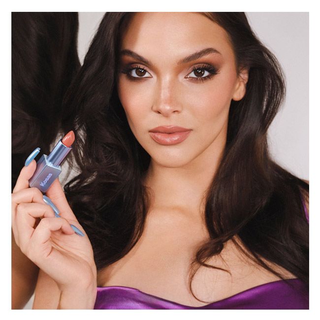 Kosas' high cut Weightless Lip Color Natural Lipstick model
