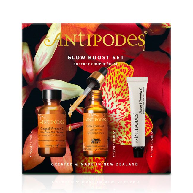 Antipodes Glow Boost natural face care set pack