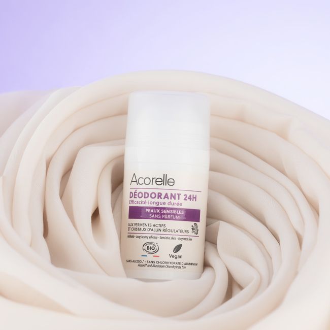 Deodorant bio peau sensible Acorelle pack