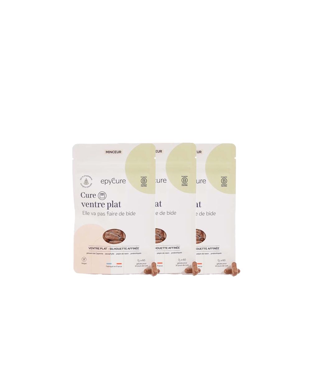 Complément Alimentaire Epycure Cure Ventre Plat - 60 Gélules (1 Mois) - Neuf