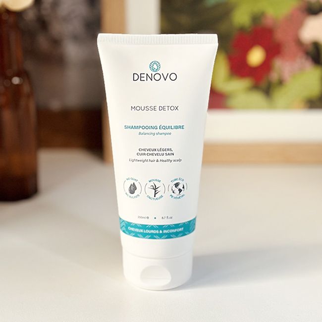 Denovo's detox foam shampoo care