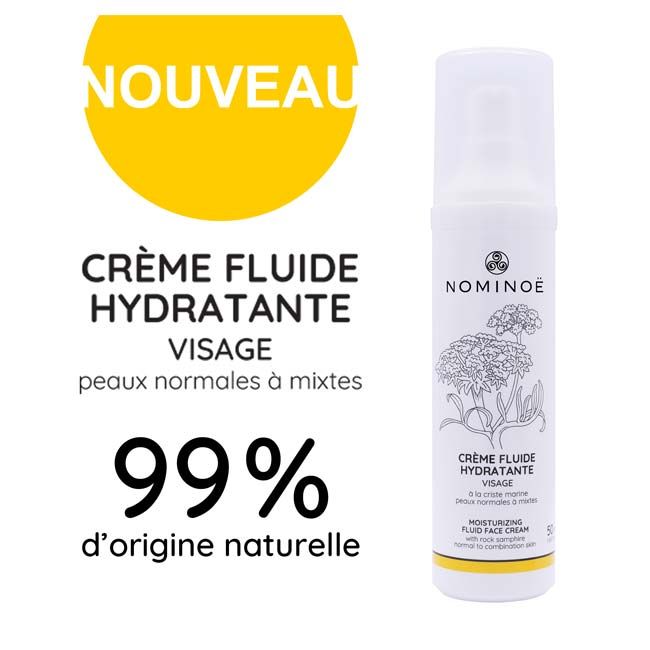 Crème visage bio fluide hydratante Nominoe actifs