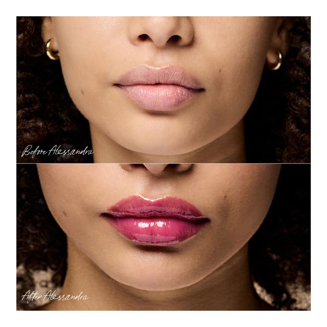 RMS Beauty’s Alessandra Legendary Lip Oil Application
