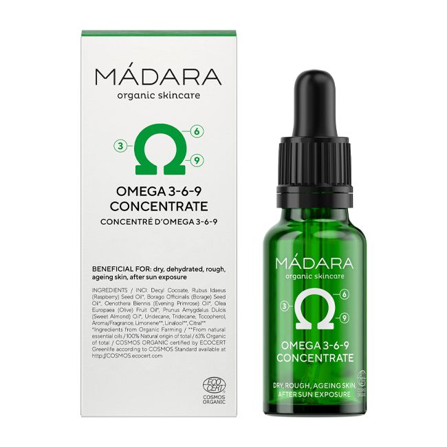 Soin visage bio Concentrée Oméga 3-6-9 Madara Cosmétiques Packaging