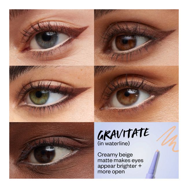 Kosas's Soulgazer Intensifying gel Gravitate natural eyeliner Cosmetic